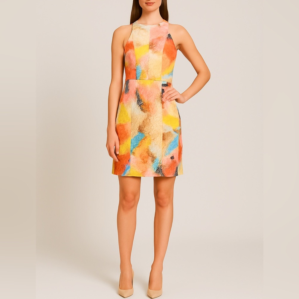 🦄 Multicolor Sleeveless Sheath Dress